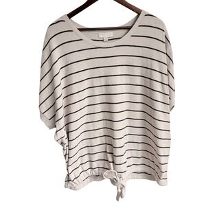 Barefoot Dreams CozyChic Ultra Lite Striped Dolman Sleeve Pullover Top Women 2X